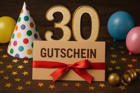 Gutschein zum 30. Geburtstag – 100 Ideen für Männer und Frauen